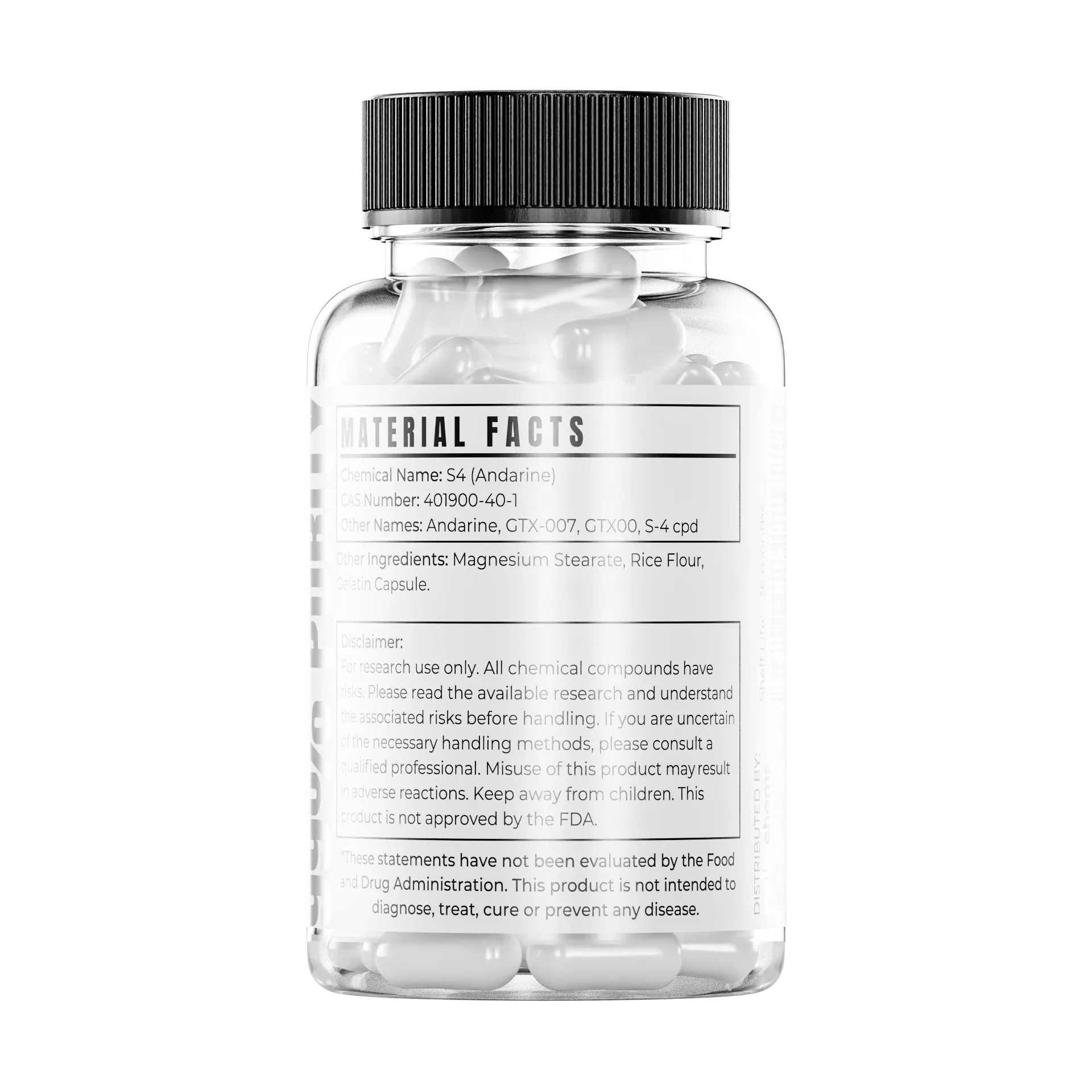 SwissChems S4 Andarine Capsules Non-Steroidal SARM 25mg 60 Count - Image 2