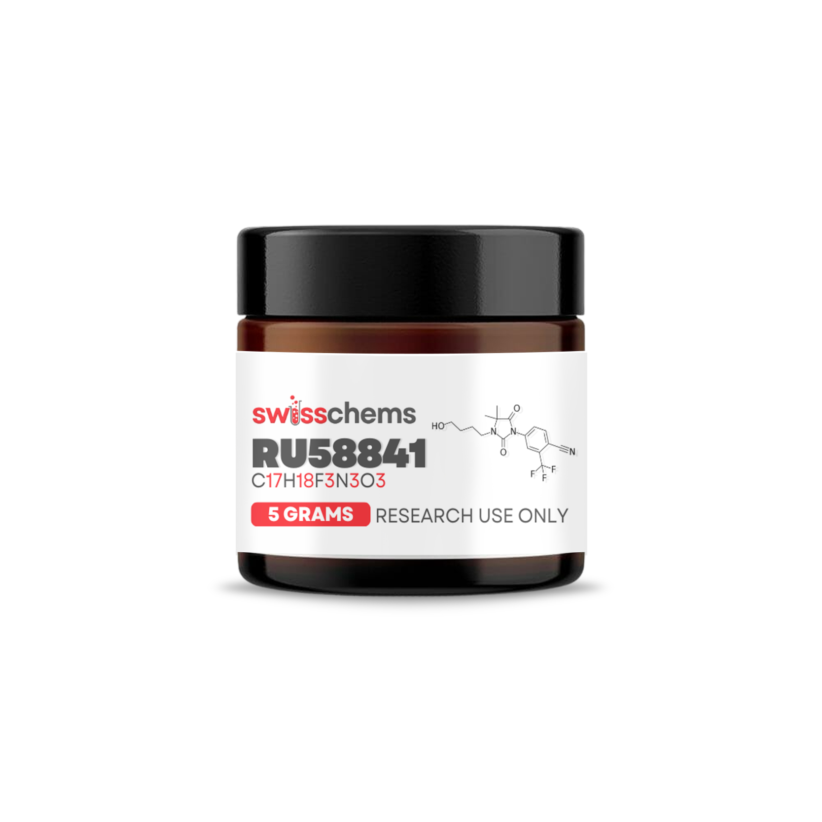 SwissChems RU58841 Androgen Receptor Antagonist Powder 5 Grams