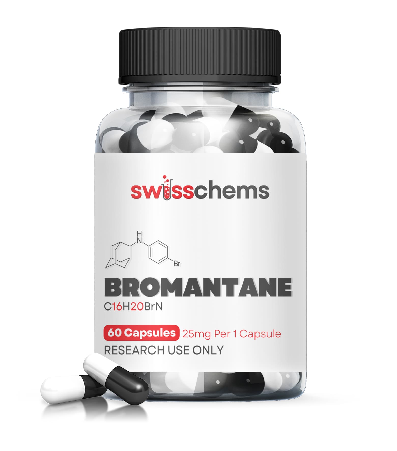 SwissChems Bromantane 25mg Capsules 60 Count